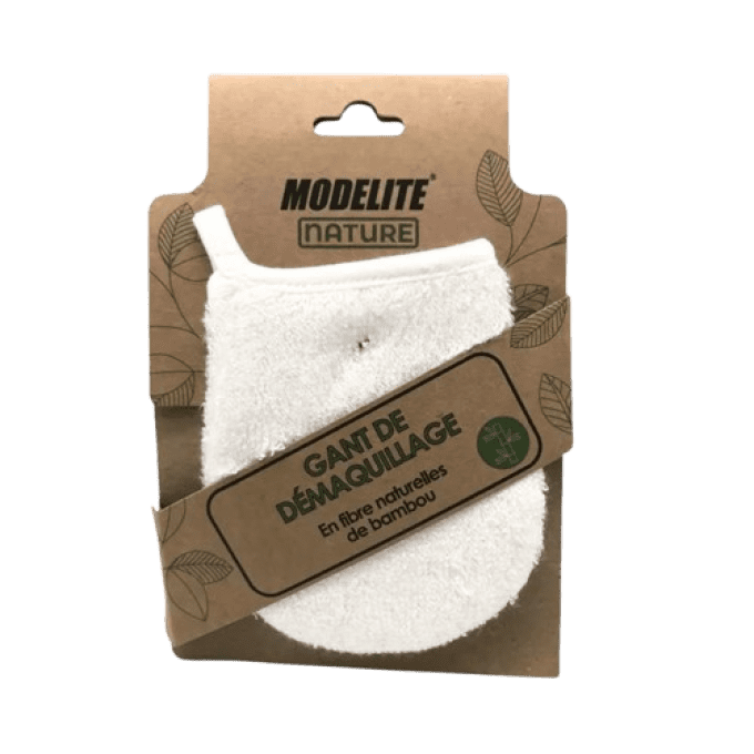Modelite Nature - Gant démaquillant en bambou naturel
